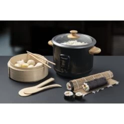 Bestron ARC100BBS Rijstkoker Set Bamboe/Zwart -Bosch Winkel Bestron ARC100BBS Rijstkoker Set BamboeZwart 2