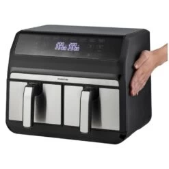 Inventum Hetelucht Friteuse 2x4L 1700W Zwart/RVS -Bosch Winkel Inventum Hetelucht Friteuse 2x4L 1700W ZwartRVS 2