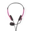 Nedis CHST100PK Pc-headset On-ear 2x 3,5 Mm Connectoren 2,0 M Roze