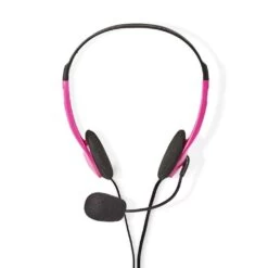 Nedis CHST100PK Pc-headset On-ear 2x 3,5 Mm Connectoren 2,0 M Roze