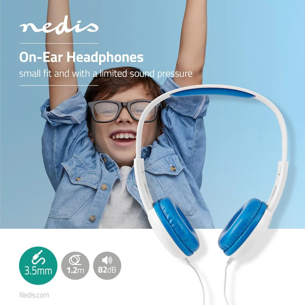 Nedis HPWD4200BU Bedrade Koptelefoon 1,2 M Ronde Kabel On-ear Blauw/wit 4 Nedis HPWD4200BU Bedrade Koptelefoon 1,2 M Ronde Kabel On-ear Blauw/wit - Afbeelding 2