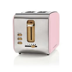 Nedis KABT510EPK Broodrooster 2 Brede Sleuven Soft-touch Roze