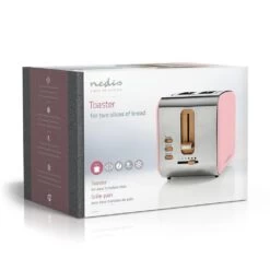 Nedis KABT510EPK Broodrooster 2 Brede Sleuven Soft-touch Roze -Bosch Winkel Nedis KABT510EPK Broodrooster 2 Brede Sleuven Soft touch Roze 3