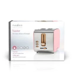 Nedis KABT510EPK Broodrooster 2 Brede Sleuven Soft-touch Roze -Bosch Winkel Nedis KABT510EPK Broodrooster 2 Brede Sleuven Soft touch Roze 7