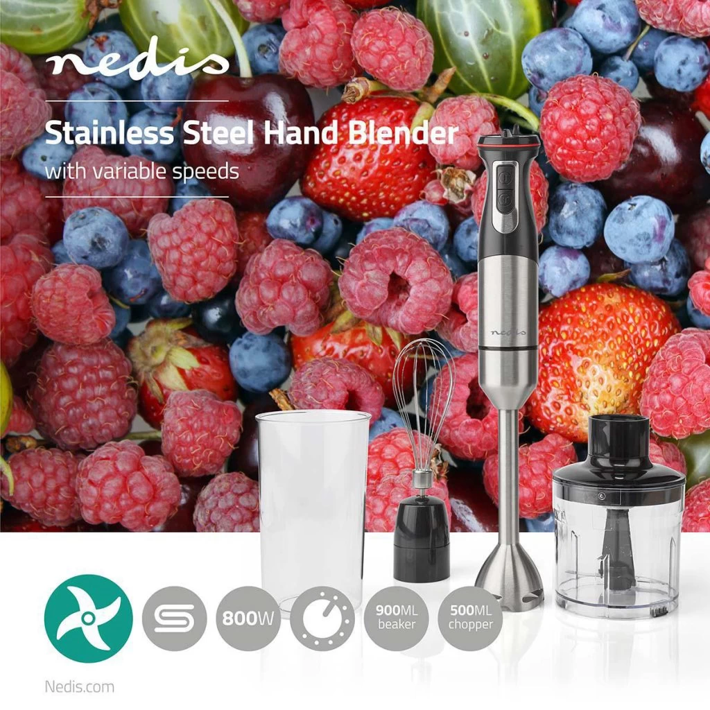 Nedis KAHB400CAL Handblender 800 W Roestvrij Staal 4 Nedis KAHB400CAL Handblender 800 W Roestvrij Staal - Afbeelding 2
