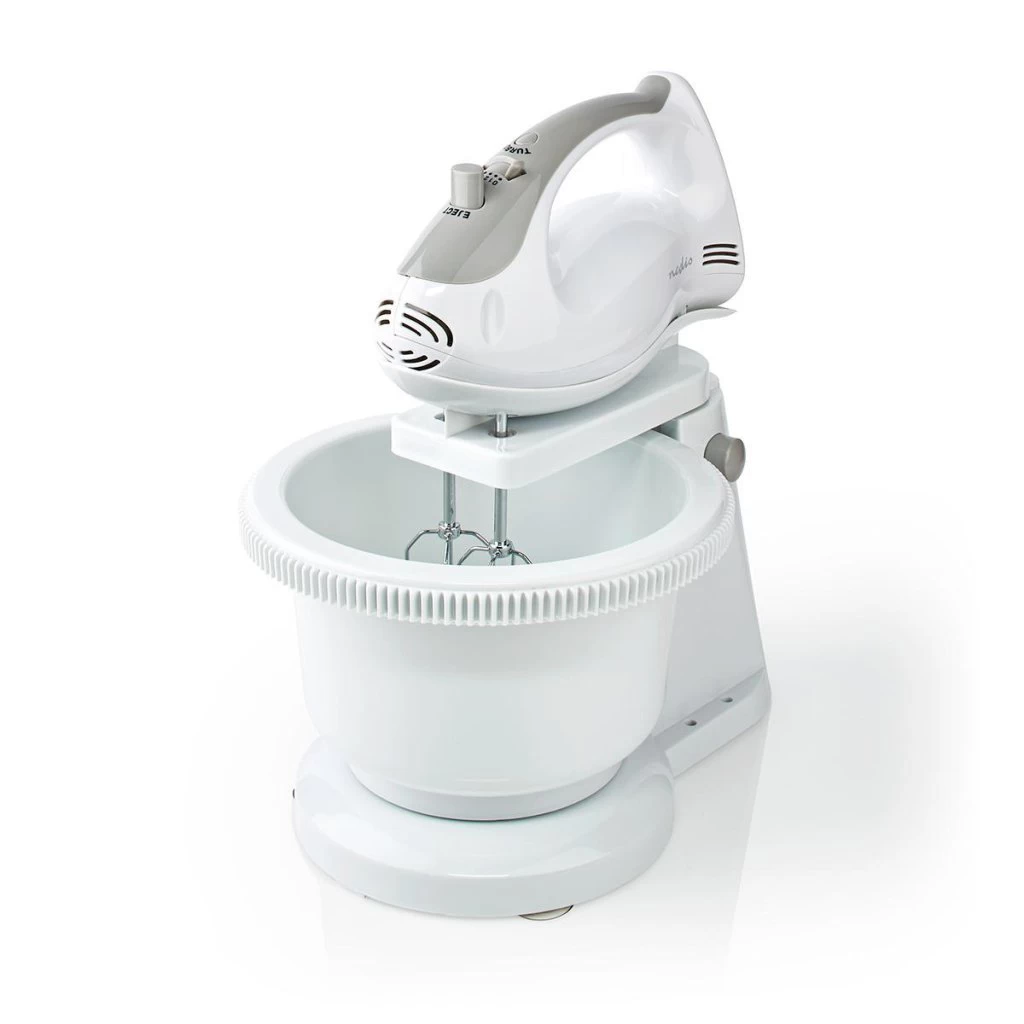 Nedis KAHM110CWT Handmixer 200 W 5-snelheden Turbo-functie Draaikom / 2 Deeghaken / 2 Kloppers Grijs / Wit 11 Nedis KAHM110CWT Handmixer 200 W 5-snelheden Turbo-functie Draaikom / 2 Deeghaken / 2 Kloppers Grijs / Wit - Afbeelding 9