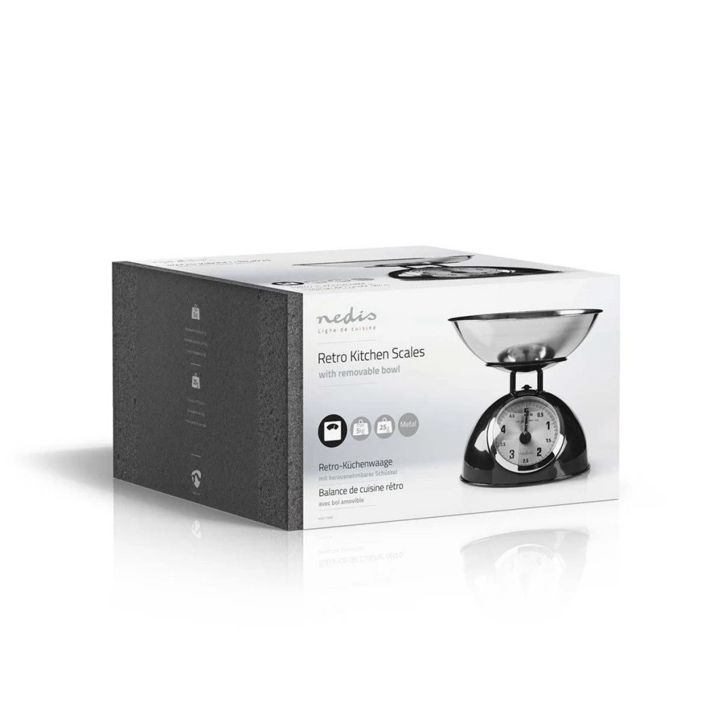 Nedis KASC110BK Retro Keukenweegschaal Analoog Metaal Zwart 6 Nedis KASC110BK Retro Keukenweegschaal Analoog Metaal Zwart - Afbeelding 4