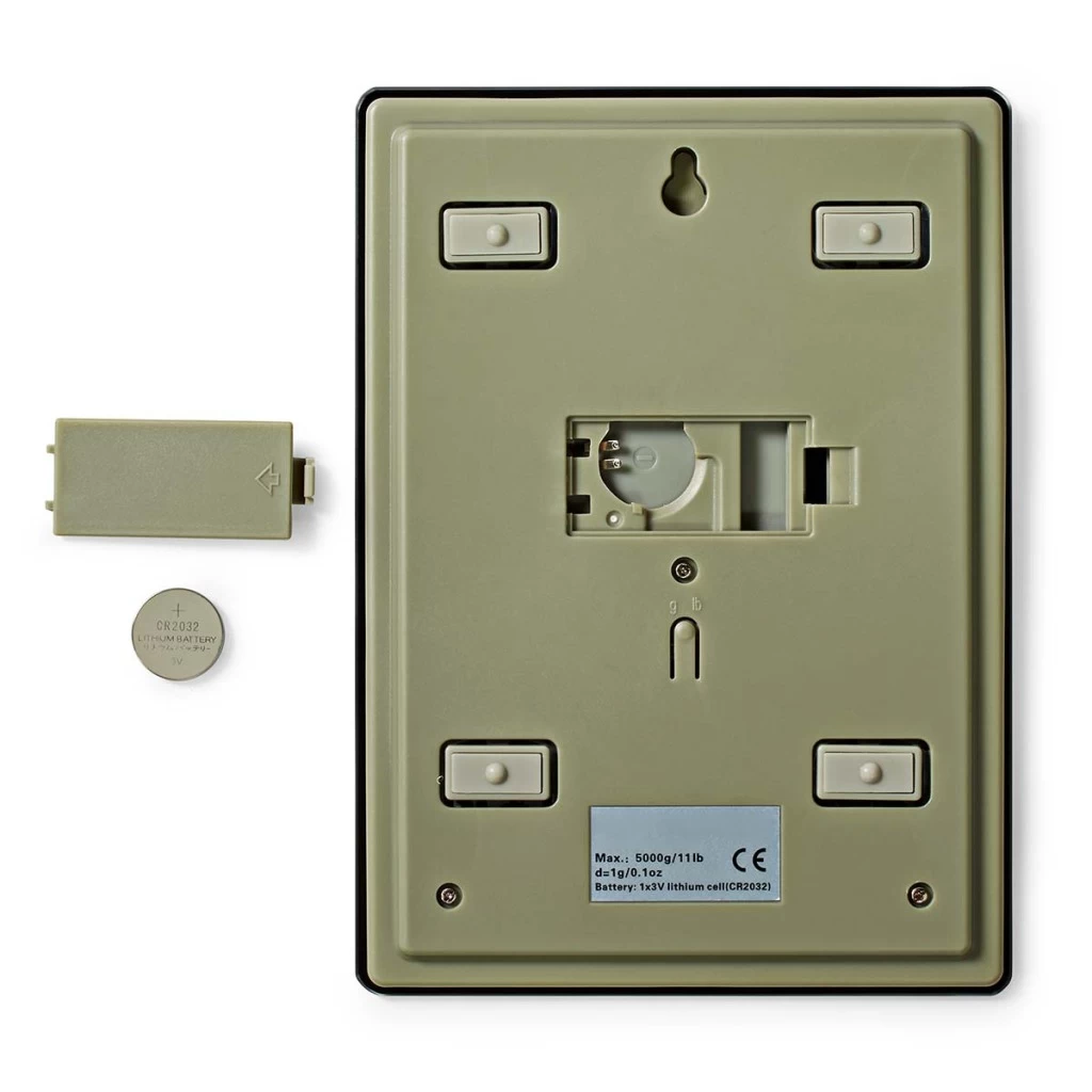 Nedis KASC620BK Keukenweegschaal Digitaal Glas / Kunststof Cr 2032 Batterij Zwart 9 Nedis KASC620BK Keukenweegschaal Digitaal Glas / Kunststof Cr 2032 Batterij Zwart - Afbeelding 7