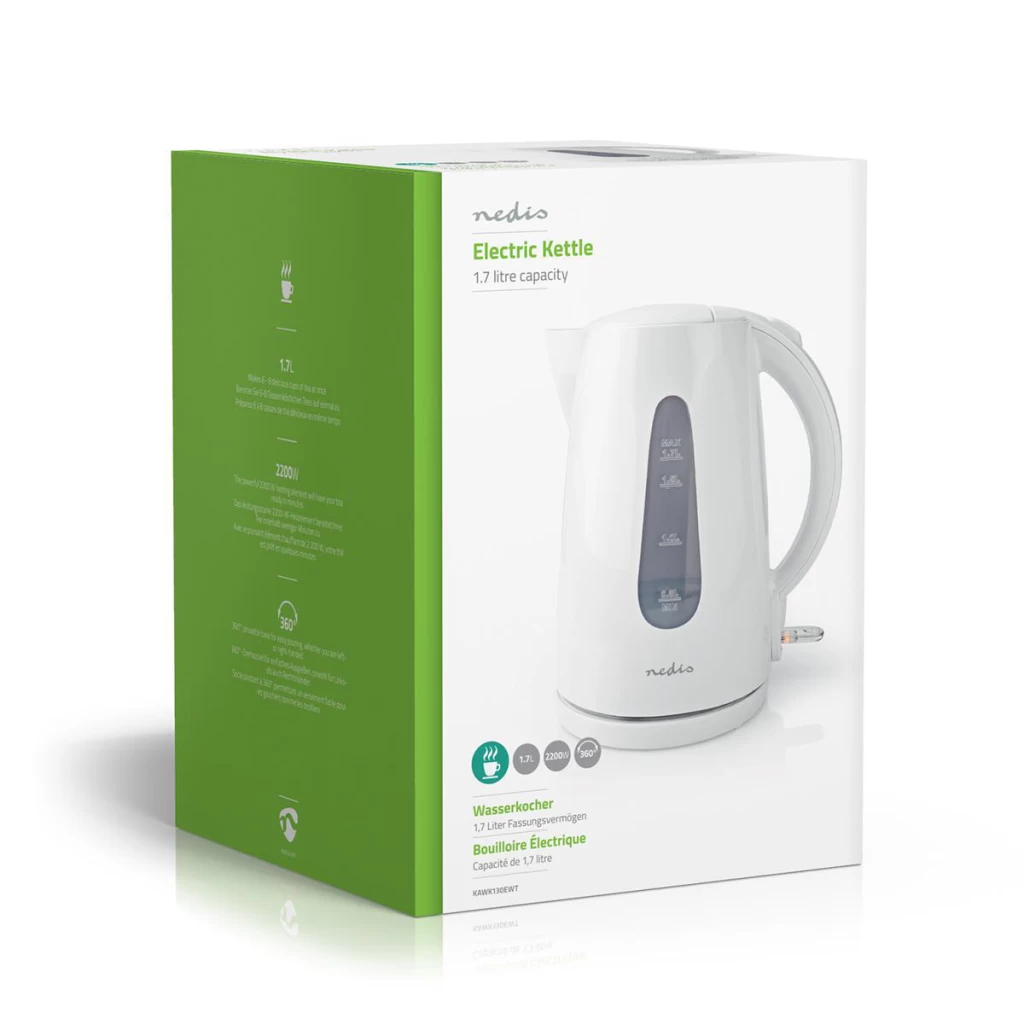 Nedis KAWK130EWT Waterkoker 1.7L 2200W Wit 11 Nedis KAWK130EWT Waterkoker 1.7L 2200W Wit - Afbeelding 9