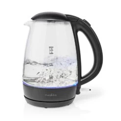 Nedis KAWK330EGS Glazen Waterkoker 1.7L 2200W Zwart