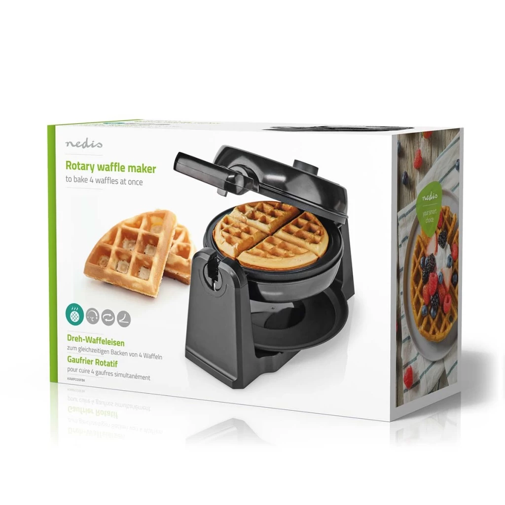 Nedis KAWP220FBK Wafelijzer Belgische Wafels 17 Cm 1000 W Automatische Temperatuurregeling Abs / Roestvrij Staal 10 Nedis KAWP220FBK Wafelijzer Belgische Wafels 17 Cm 1000 W Automatische Temperatuurregeling Abs / Roestvrij Staal - Afbeelding 8