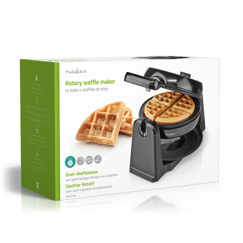 Nedis KAWP220FBK Wafelijzer Belgische Wafels 17 Cm 1000 W Automatische Temperatuurregeling Abs / Roestvrij Staal 11 Nedis KAWP220FBK Wafelijzer Belgische Wafels 17 Cm 1000 W Automatische Temperatuurregeling Abs / Roestvrij Staal - Afbeelding 9