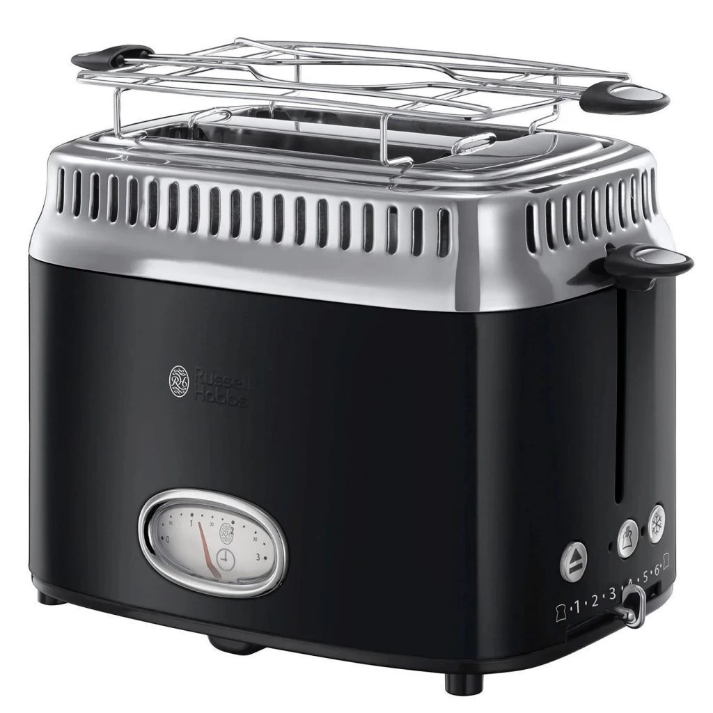 Russell Hobbs 21681-56 Retro Classic Noir Broodrooster Zwart/Chroom 3 Russell Hobbs 21681-56 Retro Classic Noir Broodrooster Zwart/Chroom