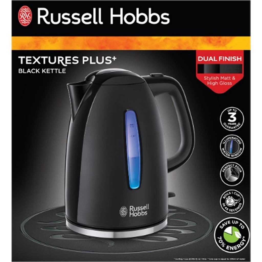 Russell Hobbs 22591-70 Textures Plus+ Waterkoker 1.7L 2400W Zwart 5 Russell Hobbs 22591-70 Textures Plus+ Waterkoker 1.7L 2400W Zwart - Afbeelding 3