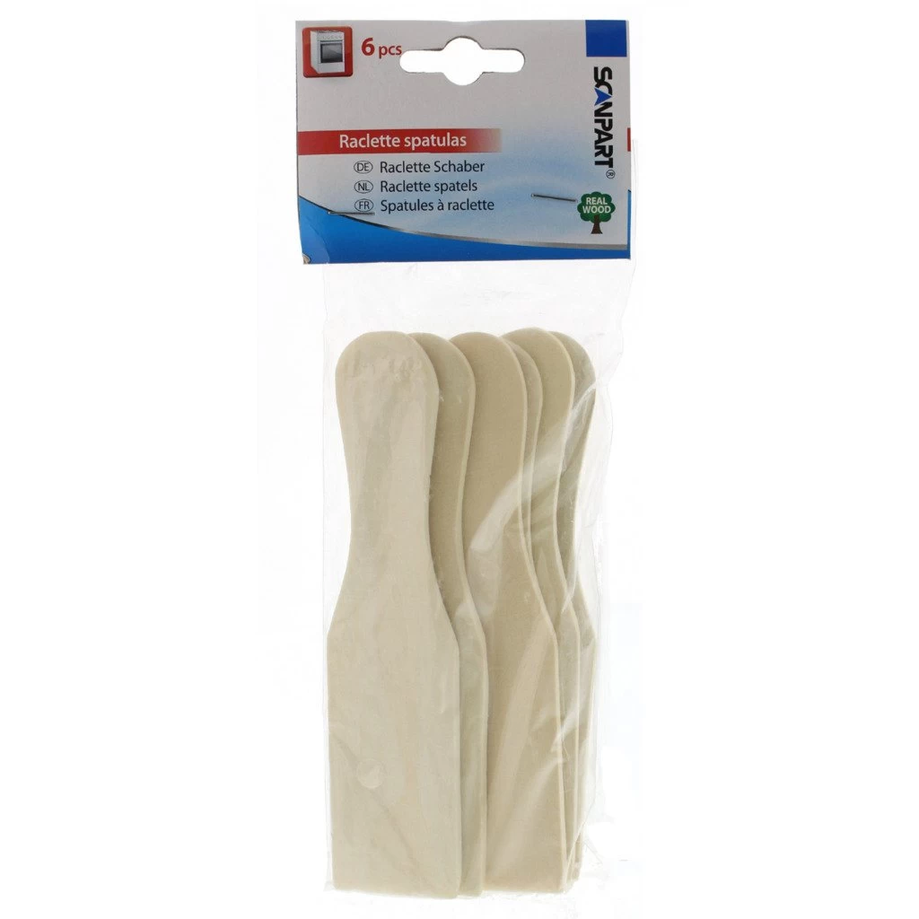 Scanpart Houten Spatels Voor Raclette 6 Stuks 4 Scanpart Houten Spatels Voor Raclette 6 Stuks - Afbeelding 2
