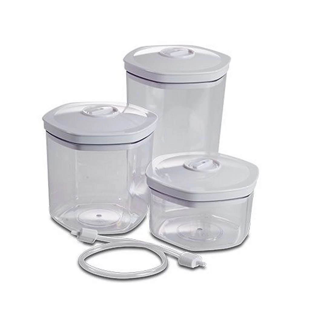 Solis 92278 Vacuüm Bewaar Container Set 3 Stuks Wit/Transparant 3 Solis 92278 Vacuüm Bewaar Container Set 3 Stuks Wit/Transparant